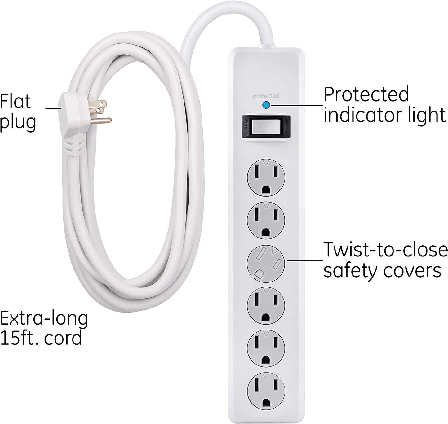 15 Ft 6-Outlet Surge Protector