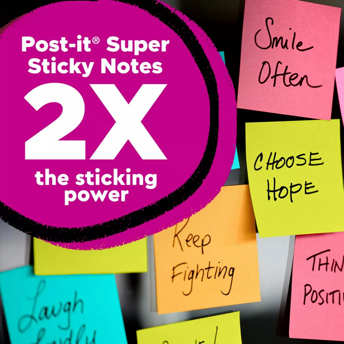 Post-It 6Pk 2" X 2" Super Sticky Notes 45 Sheets/Pad - Rio De Janeiro Collection