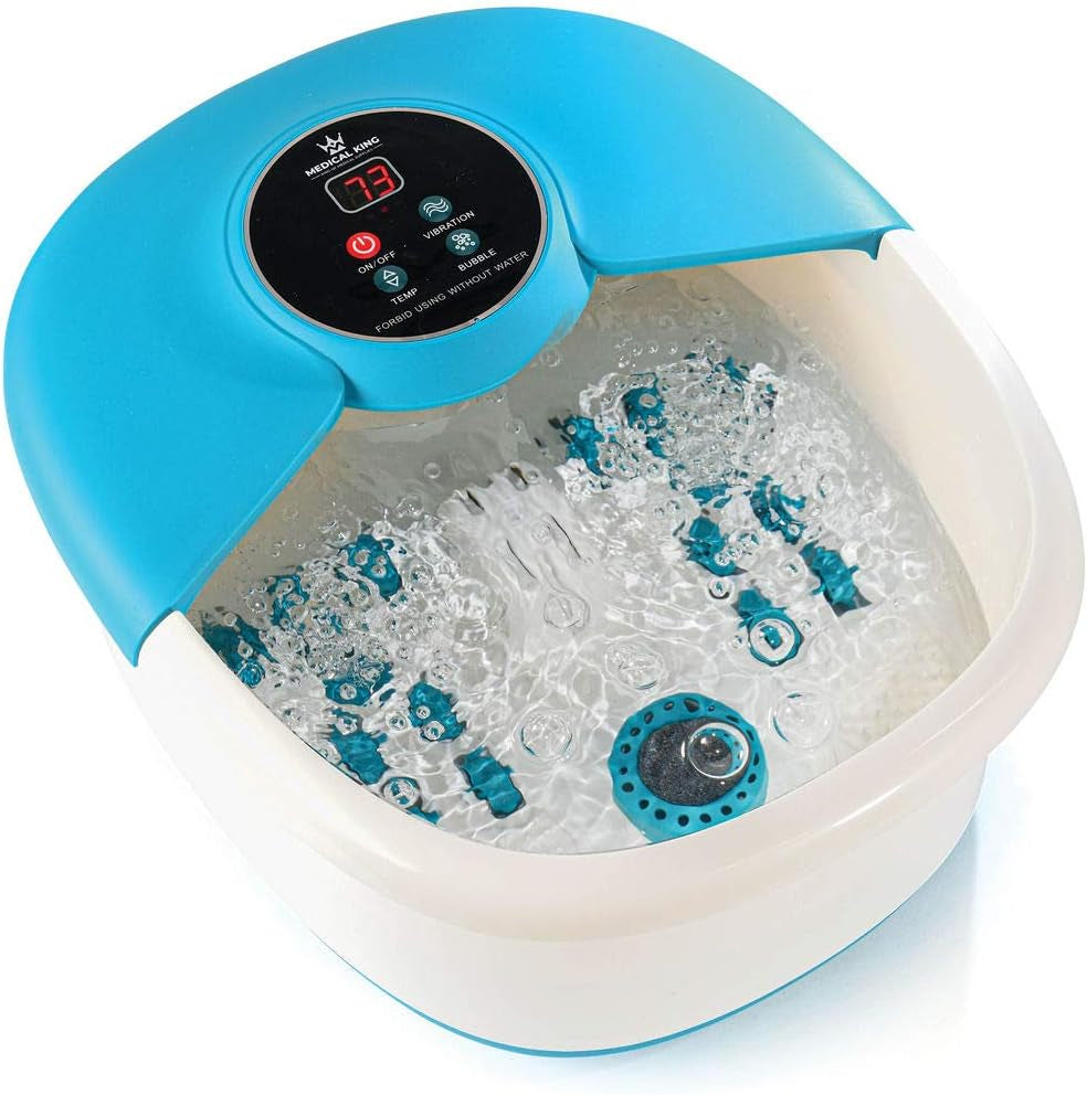 Foot Spa with Heat and Massage and Jets Includes a Remote Control a Pumice Stone Collapsible Massager with Bubbles and Vibration