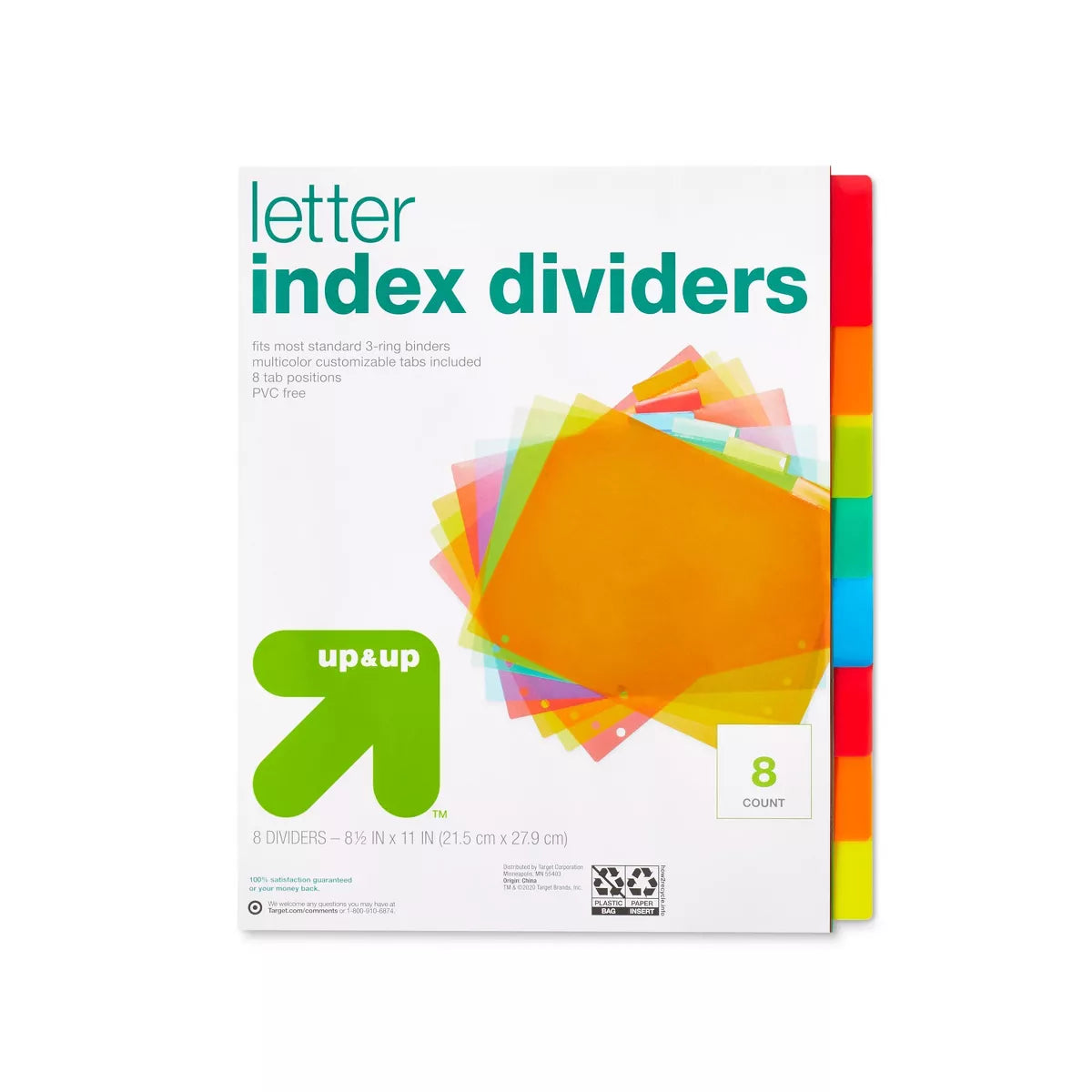 Plastic Letter Index Dividers - up & Up