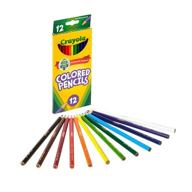 12Ct Kids Pre-Sharpened Colored Pencils