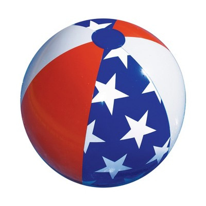 22" Inflatable Classic Patriotic Americana Stars and Stripes Beach Ball - Blue/Red