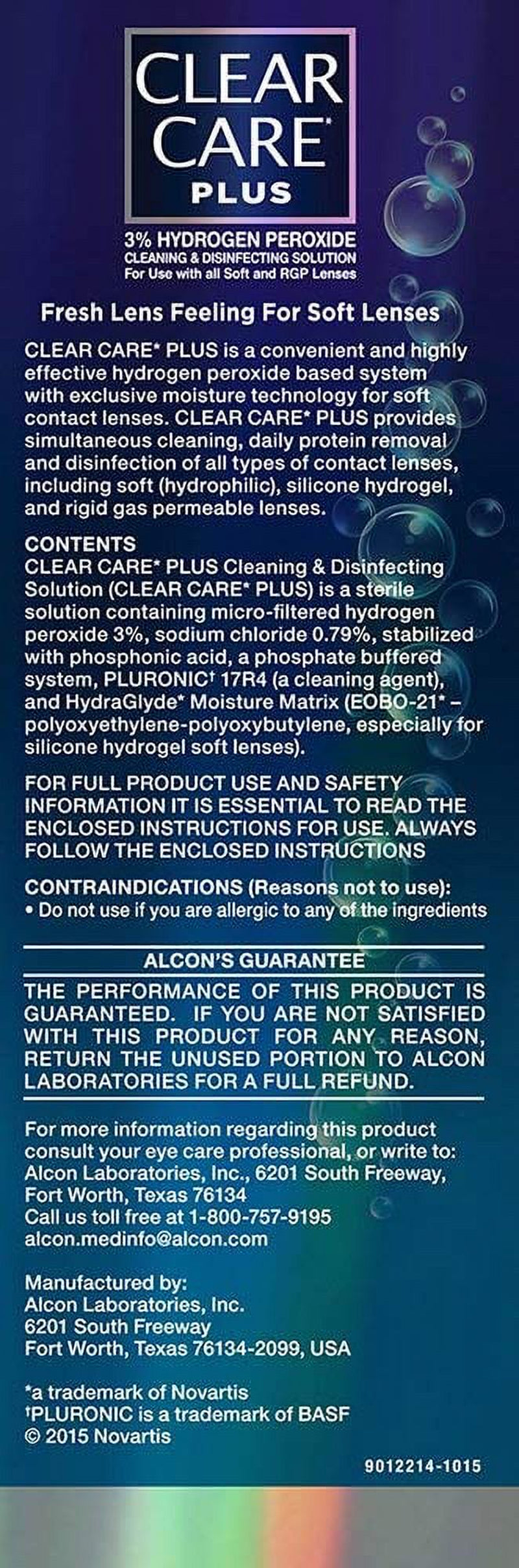 plus Cleaning and Disinfecting Contact Lens Liquid Solution, One 12 Oz per Pack