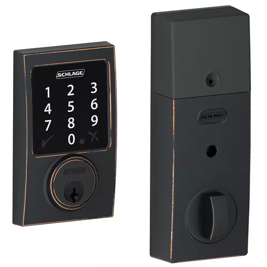 Century Aged Bronze Electronic Connect Smart Deadbolt - Z-Wave plus Enabled