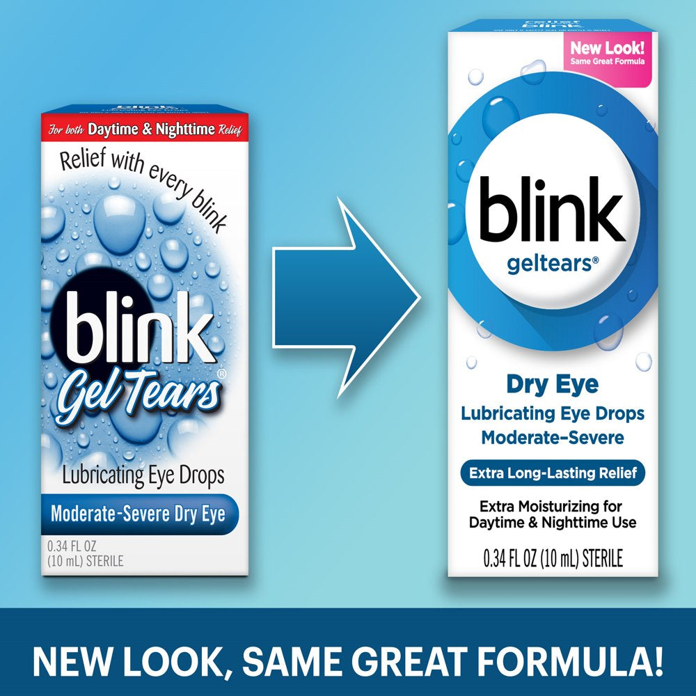 Blink Gel Tears Lubricating Eye Drops, from Bausch + Lomb, 0.34 Fl Oz