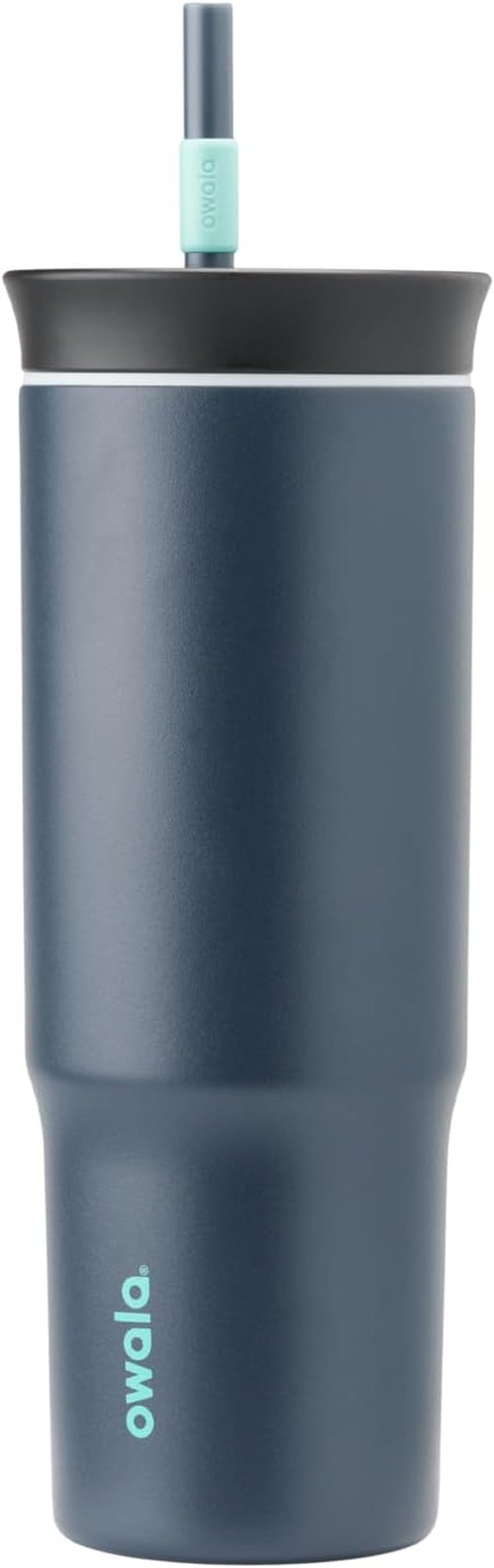 Stainless Steel Triple Layer Insulated Travel Tumbler with Spill Resistant Lid and Straw, BPA Free, 24 Oz, Black/Grey (Foggy Tide)