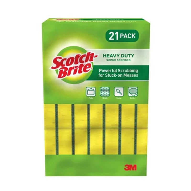 Scotch-Brite Heavy Duty Scrub Sponges, Individually Wrapped (21 Pk.)