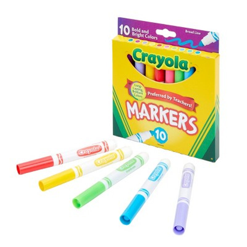 10Ct Kids Broadline Markers - Bold and Bright