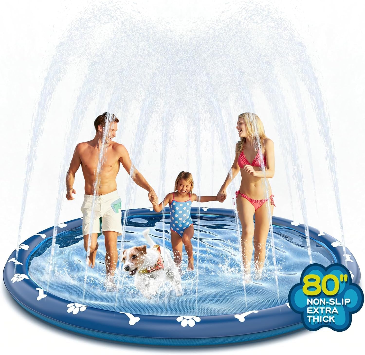 Splash Pad for Toddlers, Outdoor Sprinkler for Kids, 67" Summer Water Toys Inflatable Wading Baby Pool Fun Gifts for 3 4 5 6 7 8 9 Years Old Boy Girl Backyard Garden Lawn Outdoor Games