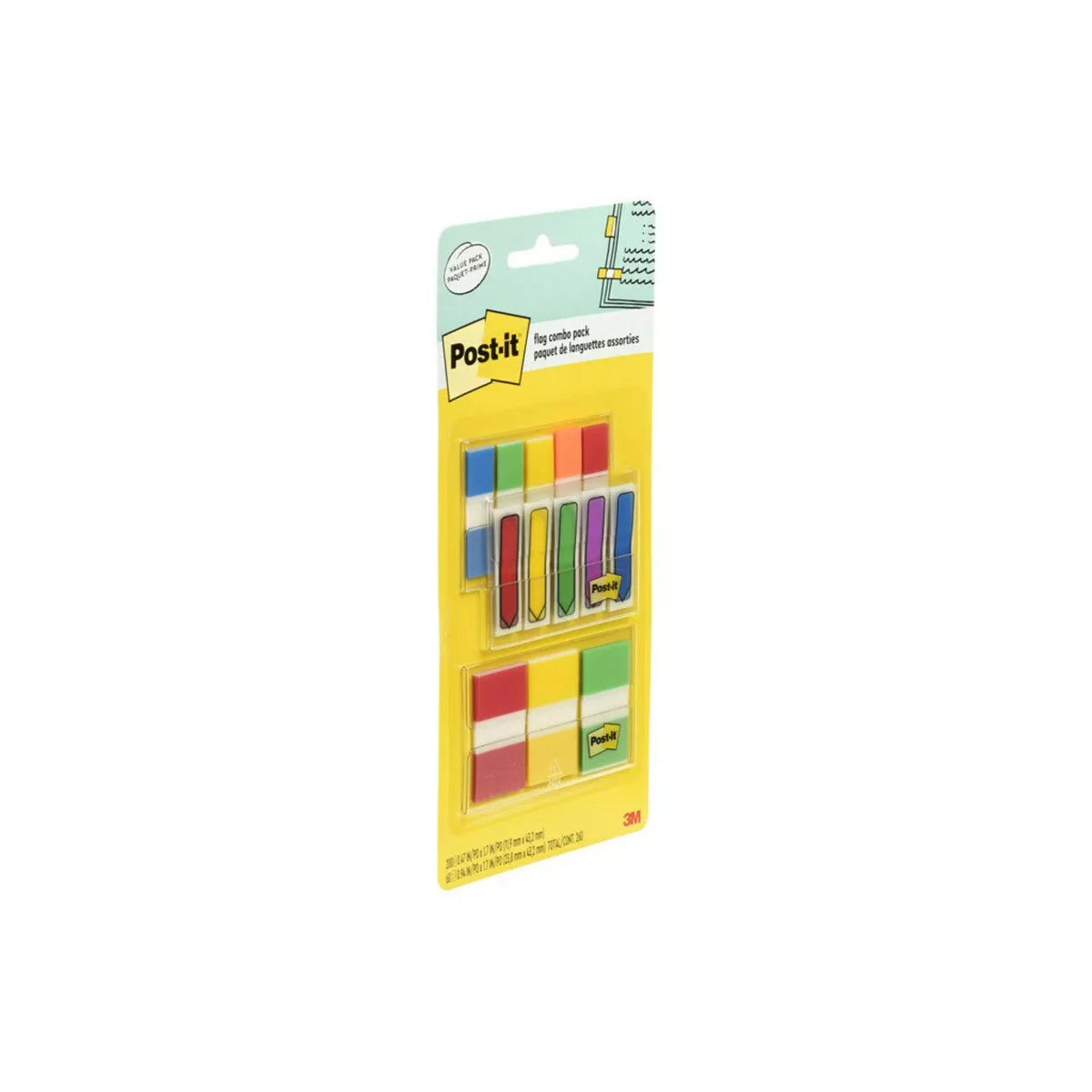 Post-It 260Ct Flags Combo Pack - Assorted Colors