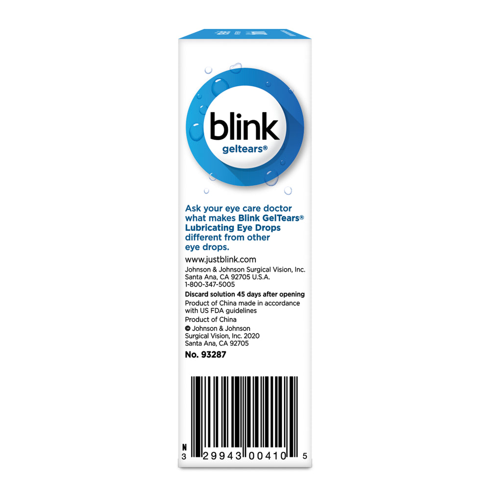 Blink Gel Tears Lubricating Eye Drops, from Bausch + Lomb, 0.34 Fl Oz