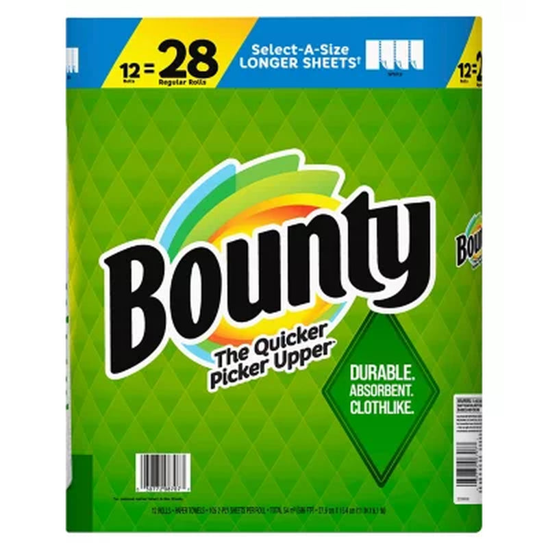 Bounty Select-A-Size Paper Towels, White (105 Sheets/Roll, 12 Rolls)