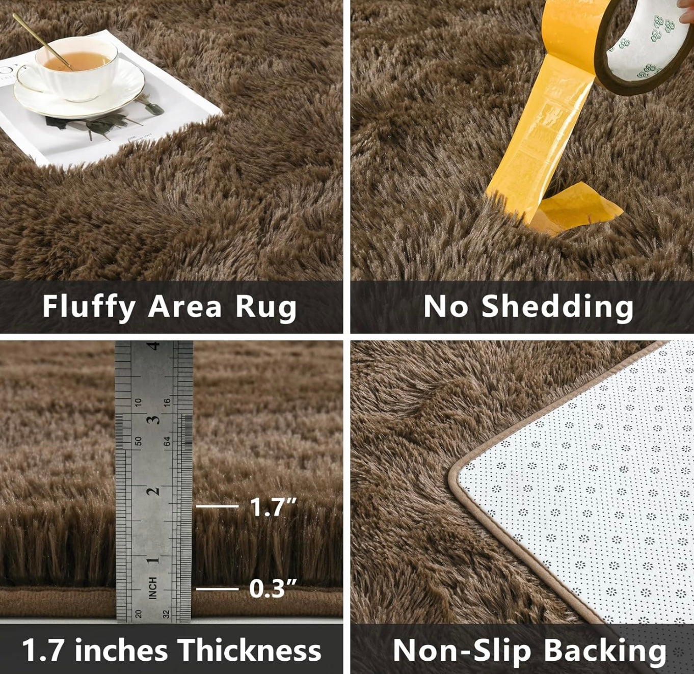 Modern Fluffy Shag Area Rug
