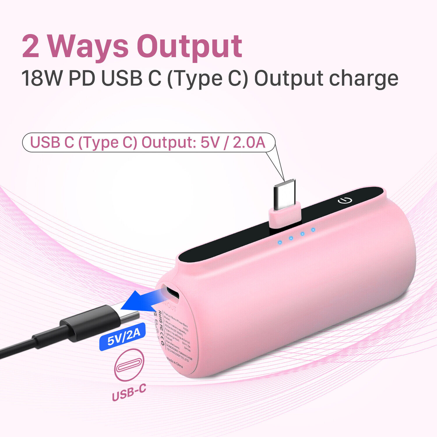 Mini Portable Power Bank Charger for USB-C