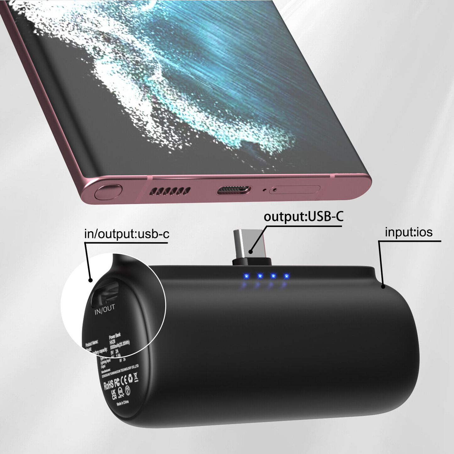 Mini Portable Power Bank Charger for USB-C