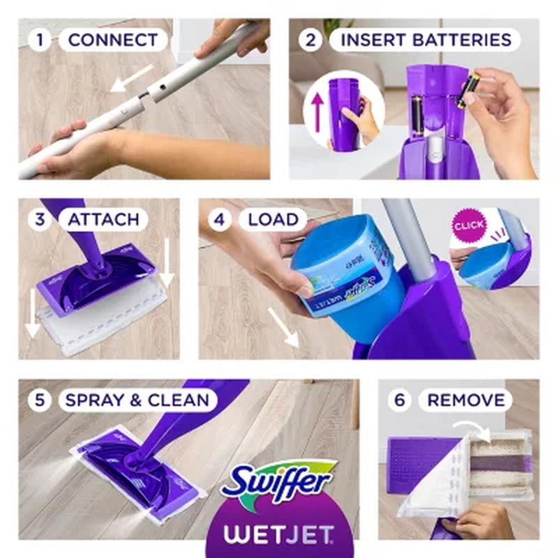 Swiffer Wetjet Refill Pack, Lavender (32 Pads + 2 Bottles)