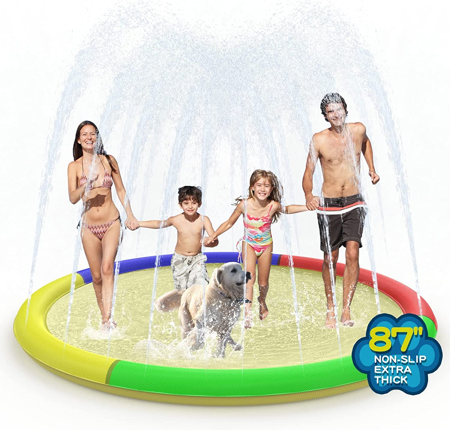 Splash Pad for Toddlers, Outdoor Sprinkler for Kids, 67" Summer Water Toys Inflatable Wading Baby Pool Fun Gifts for 3 4 5 6 7 8 9 Years Old Boy Girl Backyard Garden Lawn Outdoor Games