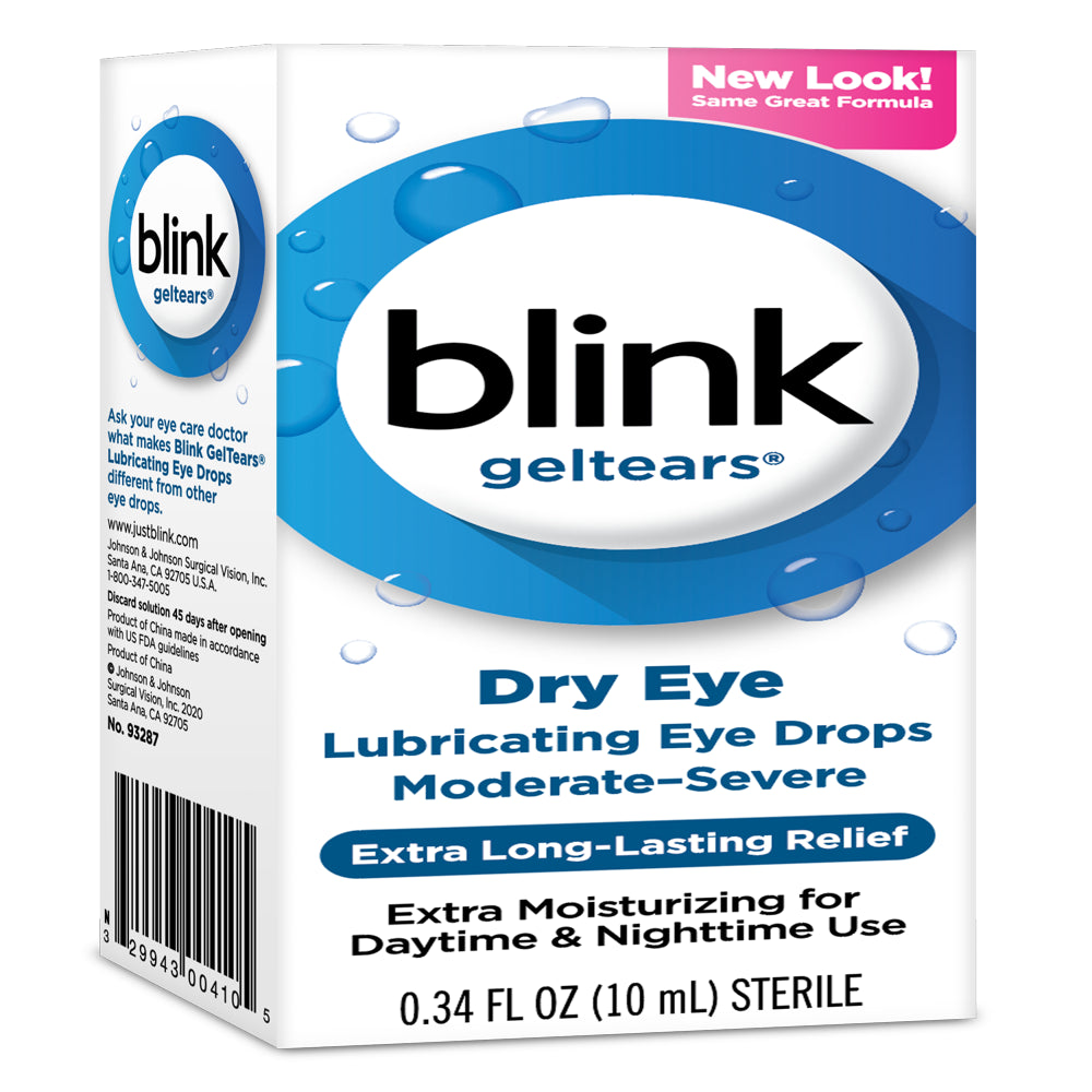 Blink Gel Tears Lubricating Eye Drops, from Bausch + Lomb, 0.34 Fl Oz