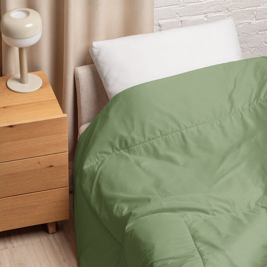 Earthy Sage Green Comforter & 3-Pillowcase Luxury Suite | Premium Bedding Accent Bundle (Queen or King)