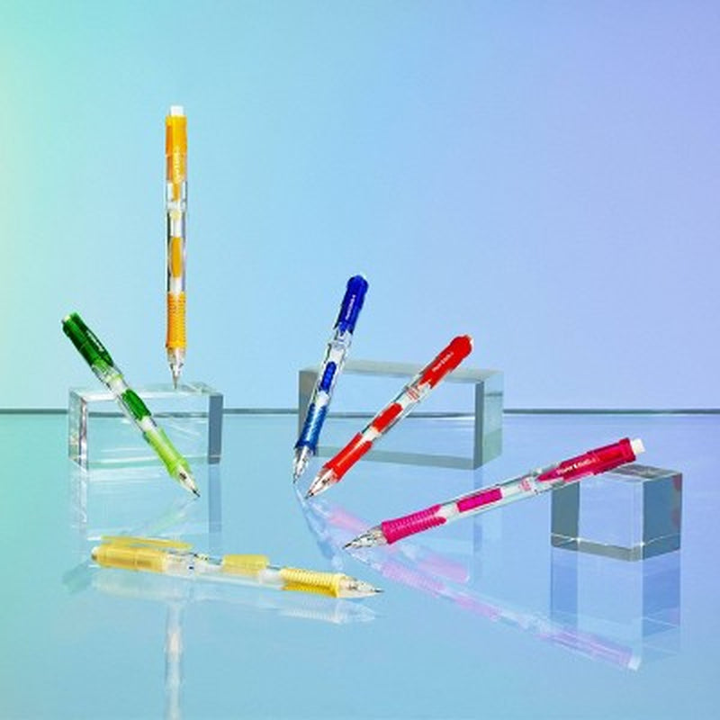 Clear Point 3Pk #2 Mechanical Pencils with Eraser & Refill 0.7Mm Assorted Colors