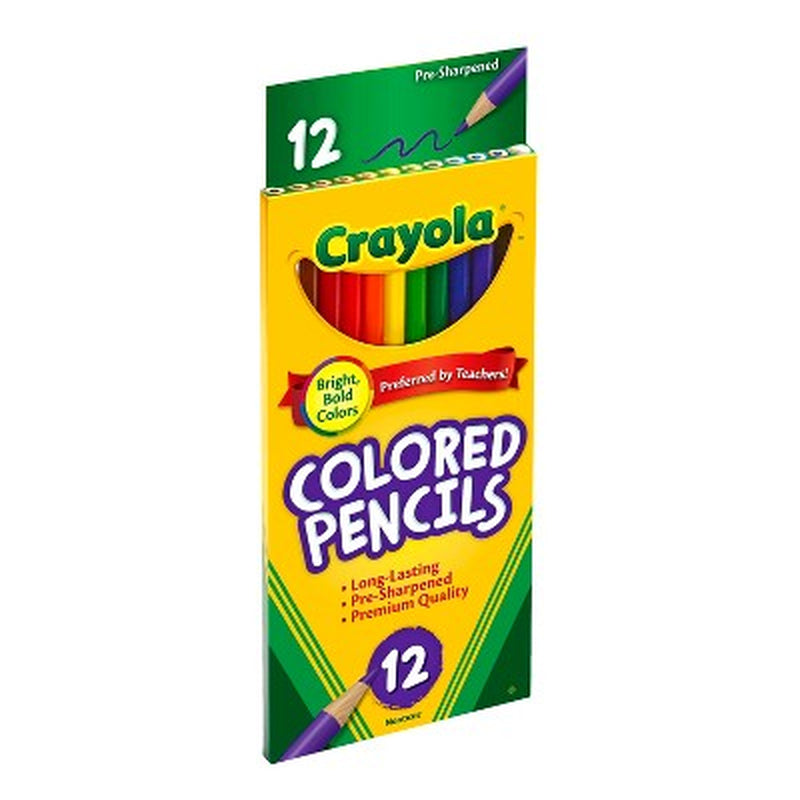 12Ct Kids Pre-Sharpened Colored Pencils