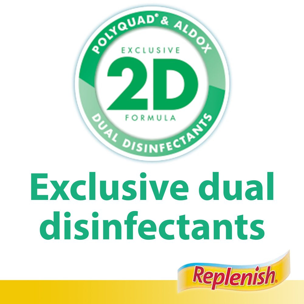 Replenish Multipurpose Contact Lens Disinfecting Liquid Solution, Two 10Oz per Pack