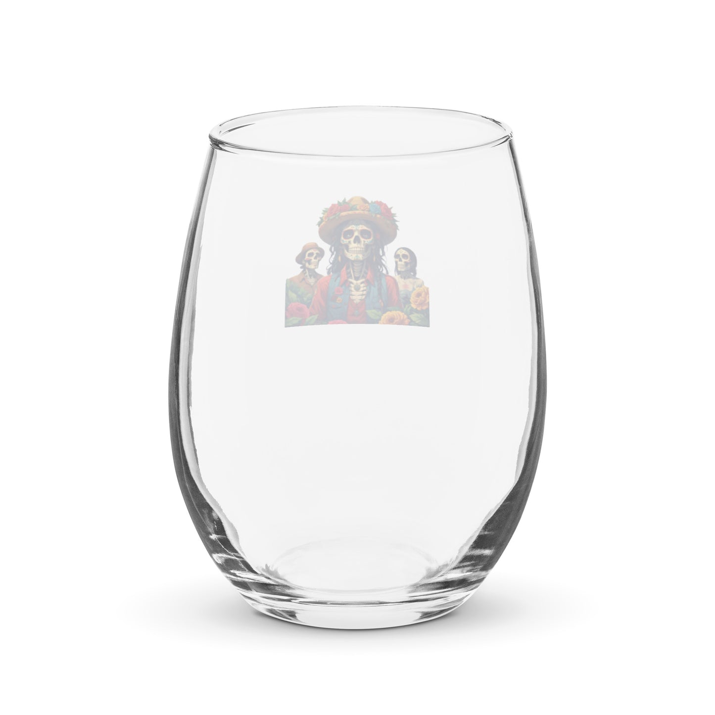 Day of the Dead Stemless Wine Glass Set | Aesthetic Dia de los Muertos Sugar Skull Glassware (Sets of 2, 4, 6)