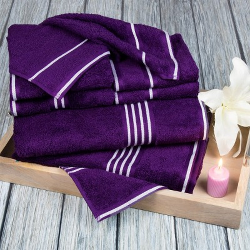 8Pc Striped Bath Towel Set