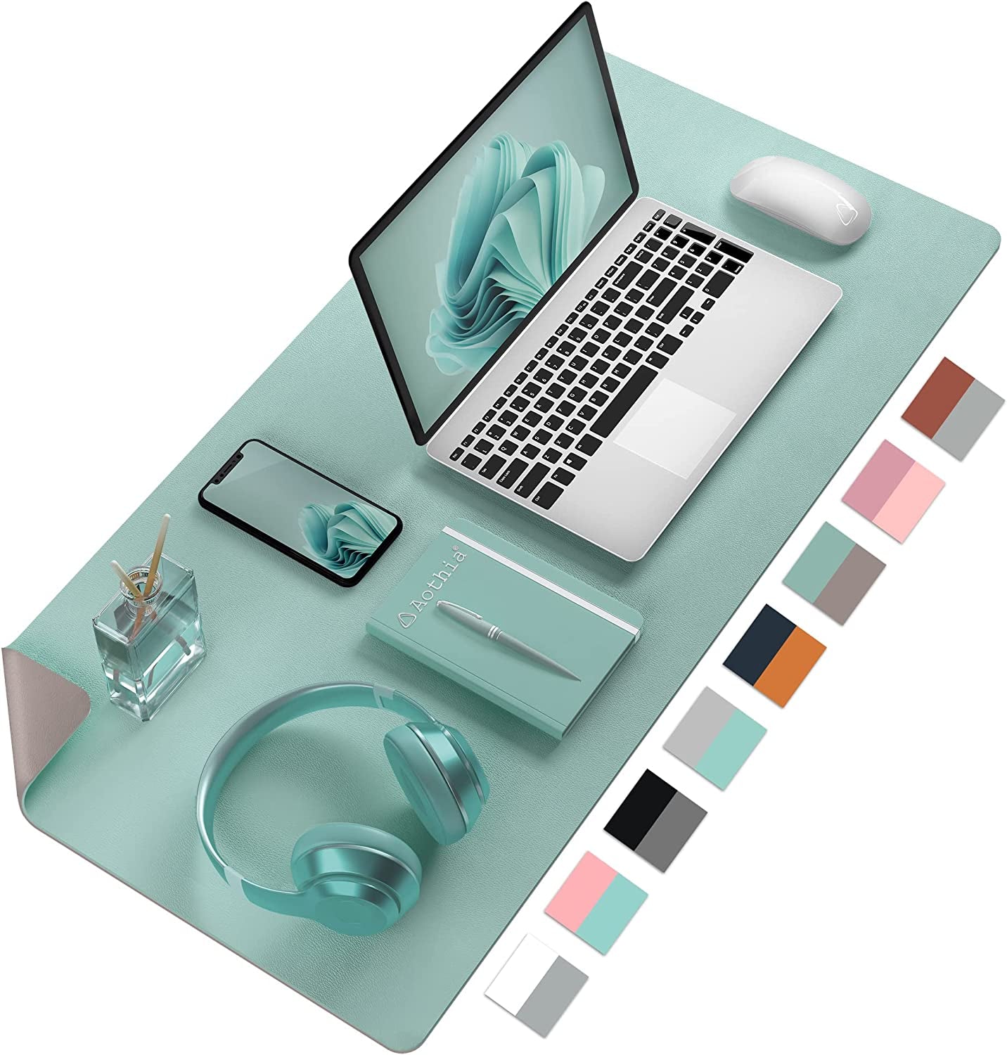 Large Lake Blue Desk Pad