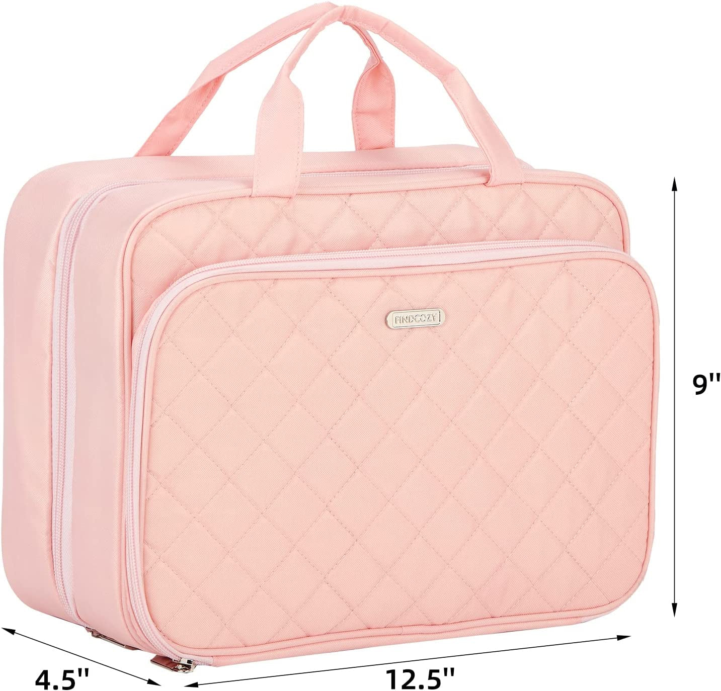 Extra Large Pink Toiletry Bag with Hanging Hook