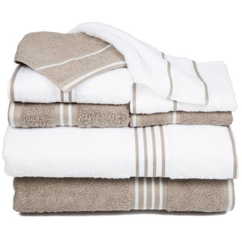 8Pc Striped Bath Towel Set