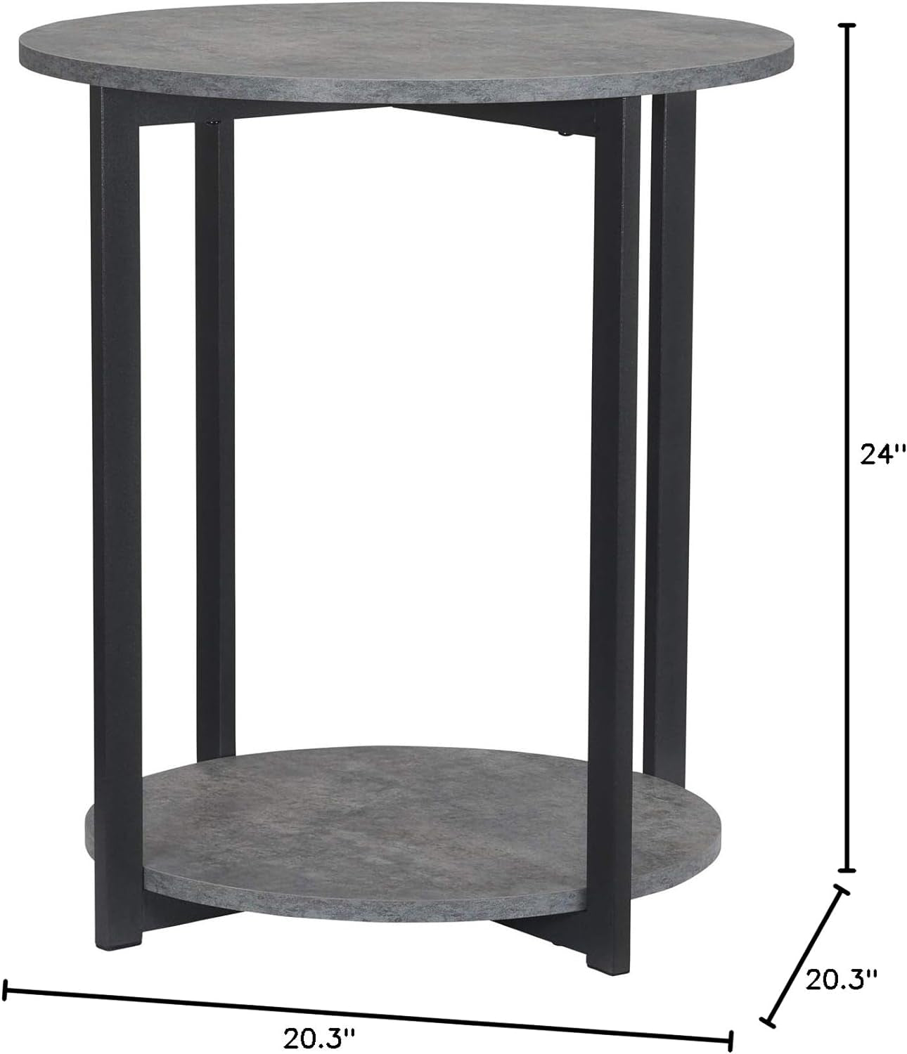 Wooden Side End Table with Storage Shelf