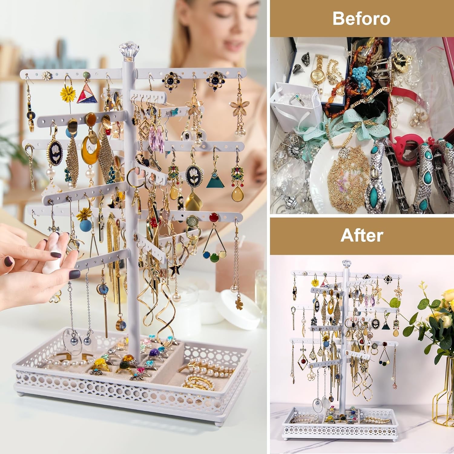 Rotating Jewelry Organizer Display Stands