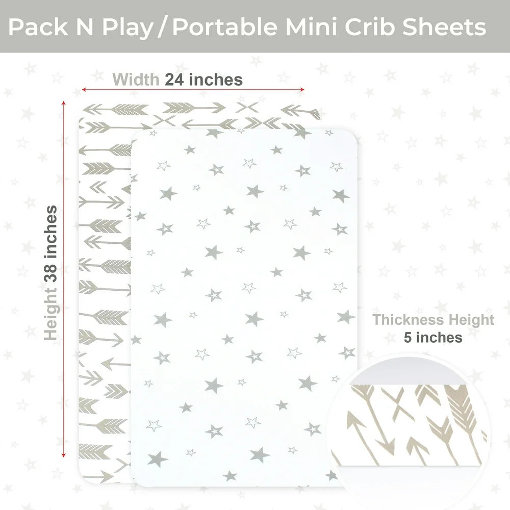 2 Pack Pack N Play Playard Sheets