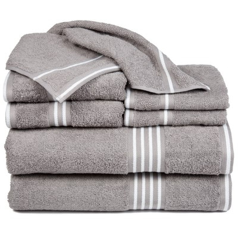 8Pc Striped Bath Towel Set