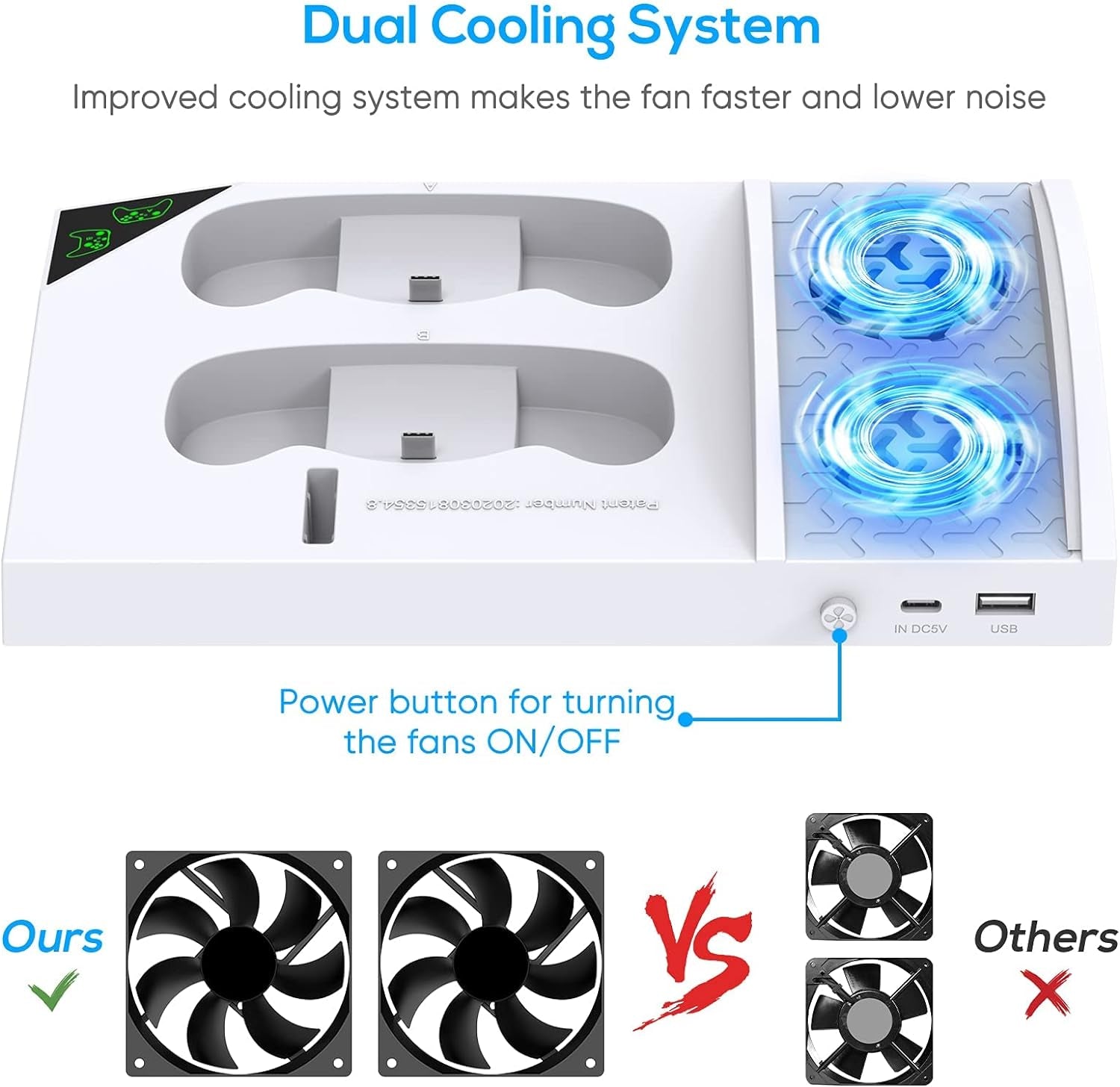 Charger Stand with Cooling Fan for Xbox Series S Console and Controller